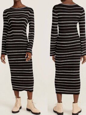knee length dresses for ladies Ralph Lauren Polo Nautic Striped Waffle Knit Midi Dress Size S Small l   Afashionistastore
